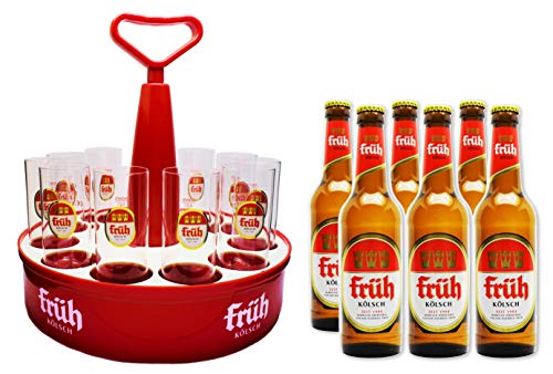 Riesen Früh Kölsch Vielfalt mit 6x0,33 L Bierflasche Kölsch und einem original Kölschtablett mit 11 Stück Gläser Riesen Früh Kölsch Vielfalt mit 6x0,33 L Bierflasche Kölsch und einem original Kölschtablett mit 11 Stück Gläser von Früh
