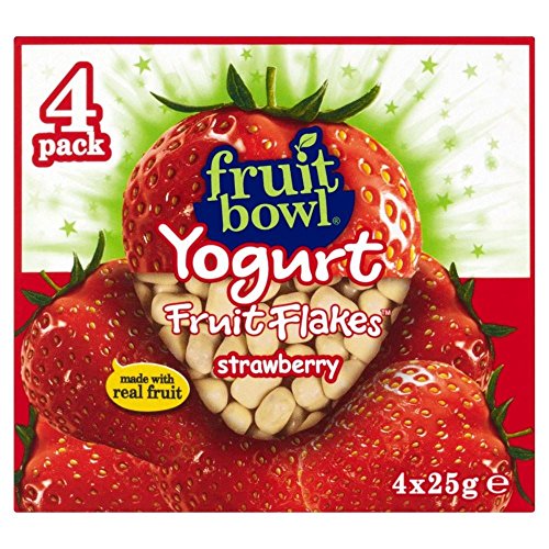 Fruit Bowl Fruit Flakes Erdbeere mit Joghurt-Beschichtung (4x25g) - Packung mit 2 von Fruit Bowl