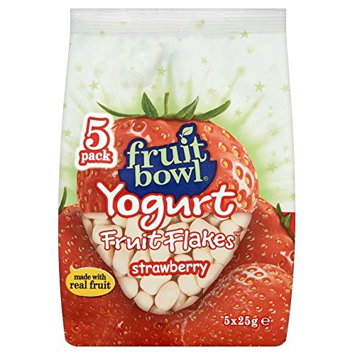 Fruit Bowl Fruit Flakes Erdbeere mit Joghurt-Beschichtung (5x25g) - Packung mit 2 von Fruit Bowl
