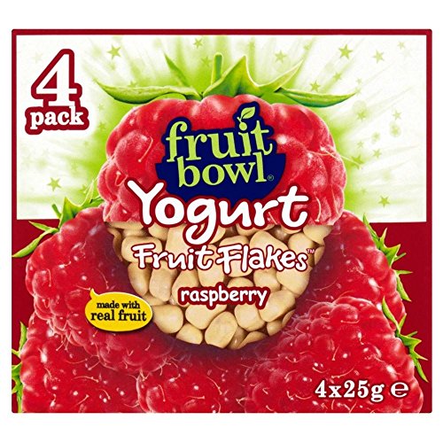Fruit Bowl Fruit Flakes Raspberry mit einem Joghurt-Beschichtung (4x25g) - Packung mit 2 von Fruit Bowl