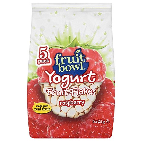 Fruit Bowl Fruit Flakes Raspberry mit einem Joghurt-Beschichtung (5x25g) - Packung mit 2 von Fruit Bowl