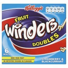 Kellogg's Fruit Winders Doubles Strawberry & Blackcurrant 6 Pack 50G von Fruit Winders