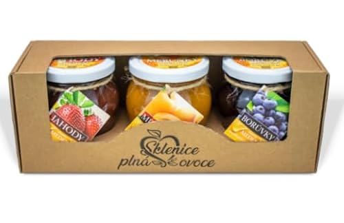Fruit jam all natural (3 Gläser - Geschenkbox, Blaubeere, Aprikose, Himbeere - mit Honig - Geschenkbox) von Fruit jar