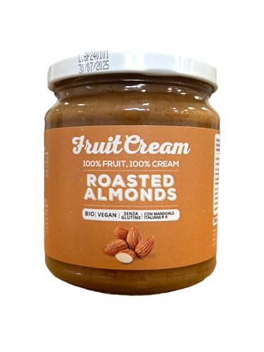FruitCream 100% MANDELCREME Glas 250g | Ohne Zuckerzusatz | 100% Mandelmus | Ohne Palmöl | Mit italienischen Mandeln | Glutenfrei | Proteincreme von FruitCream