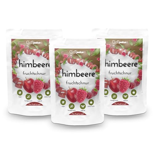 Fruitjunkies - Getrockneter Fruchtsnack "Himbeere" - 3x 80g Fruchtschnüre - getrocknete Himbeere als gesunde Snacks - gesunde Süßigkeiten ohne Zuckerzusatz - vegan & regional hergestellt Fruitjunkies - Getrockneter Fruchtsnack "Himbeere" - 3x 80g Fruchtschnüre - getrocknete Himbeere als gesunde Snacks - gesunde Süßigkeiten ohne Zuckerzusatz - vegan & regional hergestellt von Fruitjunkies