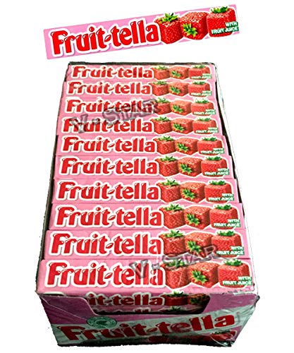 Fruit-Tella Kauspielzeug mit Erdbeer-Motiv, verschiedene Fruchtgeschmack, 20 Stück von Fruittella