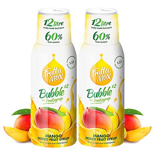 2 x 500 ml FruttaMax Getränkesirup Mango Geschmack | weniger Zucker | mit 60% Fruchtanteil von Frutta Max