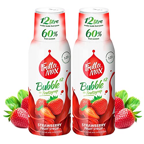 2 x 500 ml FruttaMax Erdbeere Getränkesirup Frucht-sirup Konzentrat | weniger Zucker | mit 60% Fruchtanteil | für Soda Maschine geeignet von Frutta Max