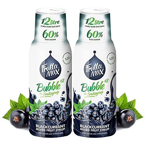 2 x 500 ml FruttaMax Johannisbeere Getränkesirup Frucht-sirup Konzentrat | weniger Zucker | mit 60% Fruchtanteil | für Soda Maschine geeignet von Frutta Max