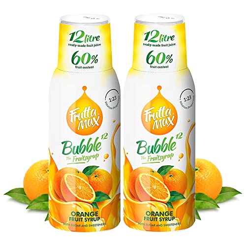 2 x 500 ml FruttaMax Orange Getränkesirup Frucht-sirup Konzentrat | weniger Zucker | mit 60% Fruchtanteil | für Soda Maschine geeignet von FruttaMax