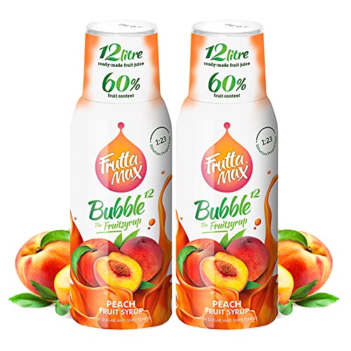 2 x 500 ml FruttaMax Pfirsiche Getränkesirup Frucht-sirup Konzentrat | weniger Zucker | mit 60% Fruchtanteil von FruttaMax