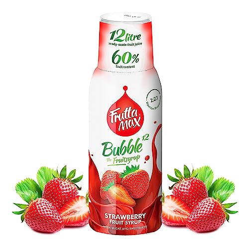 FruttaMax Erdbeere Getränkesirup Frucht-sirup Konzentrat | weniger Zucker | mit 50% Fruchtanteil | für Soda Maschine geeignet 500ml von FruttaMax