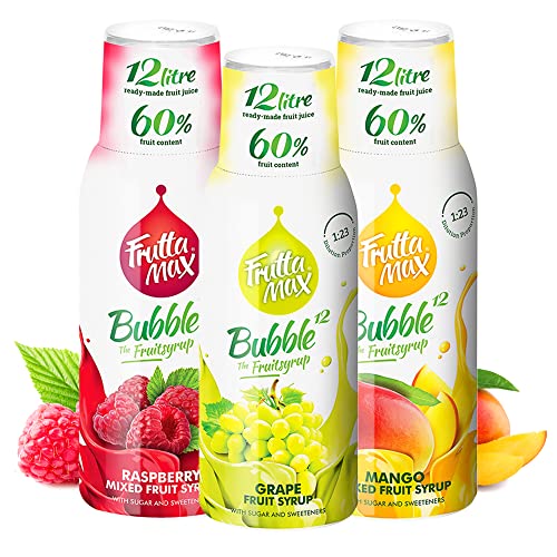 3 x 500 ml Getränkesirup Frucht Sirup | Mango-Trauben-Himbeere Geschmack mit 50% Fruchtanteil | FruttaMax für Soda Maschine geeignet von FruttaMax