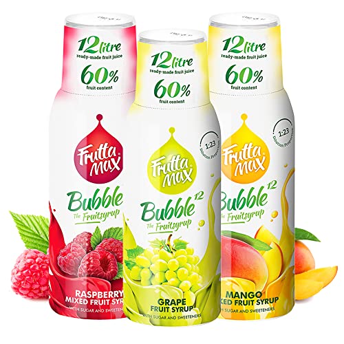 3 x 500 ml Getränkesirup Frucht Sirup | Mango-Trauben-Himbeere Geschmack mit 50% Fruchtanteil | FruttaMax für Soda Maschine geeignet von Frutta Max