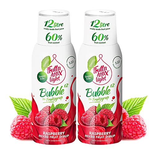 2 x 500 ml LIGHT Fitness-Sirup Himbeere von Frutta Max mit 60% Fruchtanteil | Zuckerfrei | mit Stevia von FruttaMax