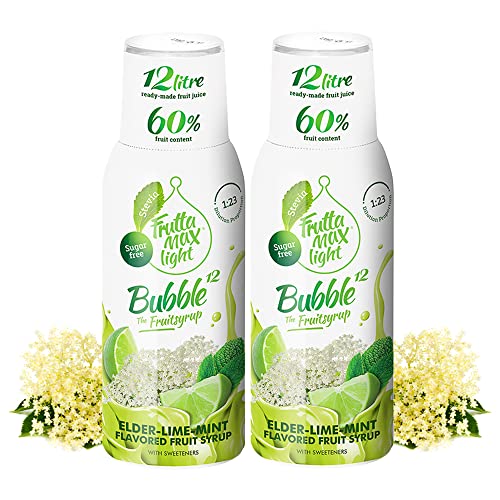 2 x 500 ml LIGHT Fitness-Sirup Holunderblüte-Limette-Minze Geschmack von Frutta Max mit 60% Fruchtanteil | Zuckerfrei | mit Stevia von FruttaMax