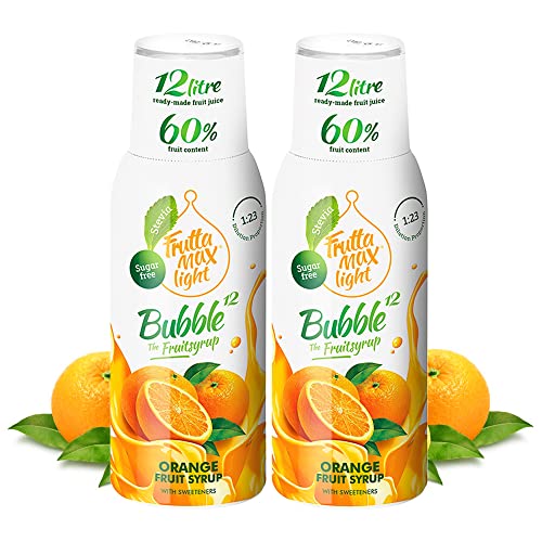 2 x 500 ml LIGHT Fitness-Sirup Orange Geschmack von FruttaMax | Zuckerfrei | mit Stevia | mit 50% Fruchtanteil von FruttaMax