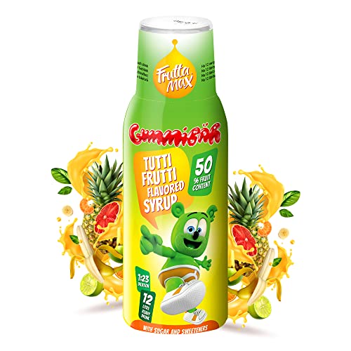 FruttaMax Gummibär Tutti-Frutti Fruchtsirup • Kinder Getränkesirup • 50% Fruchtanteil • für Soda Maschine geeignet 500ml von FruttaMax