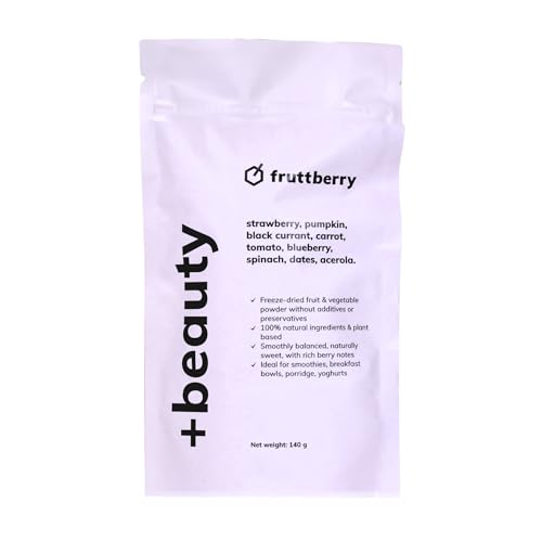 Fruttberry gefriergetrocknetes Frucht- und Gemüsepulver mit Erdbeere, Kürbis, Schwarze Johannisbeere, Karotte, Tomate, Blaubeere, Spinat, Dattel – 140 g. Ideal für Smoothies, Porridge und Joghurt Fruttberry gefriergetrocknetes Frucht- und Gemüsepulver mit Erdbeere, Kürbis, Schwarze Johannisbeere, Karotte, Tomate, Blaubeere, Spinat, Dattel – 140 g. Ideal für Smoothies, Porridge und Joghurt von Fruttberry