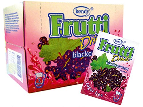 Frutti Instant Getränkepulver ohne Zucker - Geschmackrichtung: Blackcurrant Schwarze Johannisbeere 24er Packung von Frutti