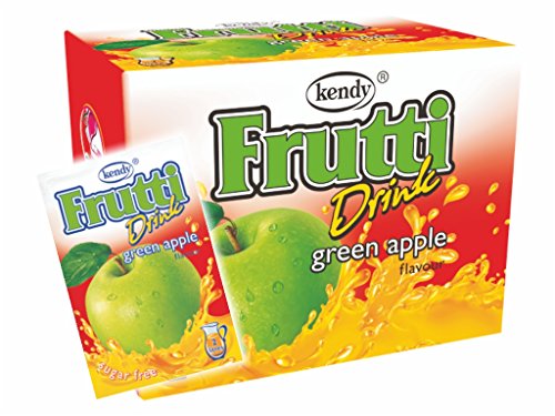 Kendy Frutti Instant Getränkepulver ohne Zucker - Geschmackrichtung Green Apple Grüne Apfel 24er Packung von Frutti