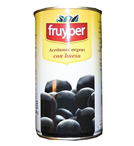 Oliven schwarz mit Stein / Aceitunas negras con hueso - 200gr von Fruyper