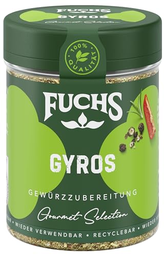 Fuchs Gourmet Selection Mediterran – Gyros Gewürzzubereitung, nachfüllbares Gyrosgewürz, Gewürzmischung mit ausgewählten Kräutern für Rind- & Schweinefleisch, vegan, 60 g Fuchs Gourmet Selection Mediterran – Gyros Gewürzzubereitung, nachfüllbares Gyrosgewürz, Gewürzmischung mit ausgewählten Kräutern für Rind- & Schweinefleisch, vegan, 60 g von Fuchs