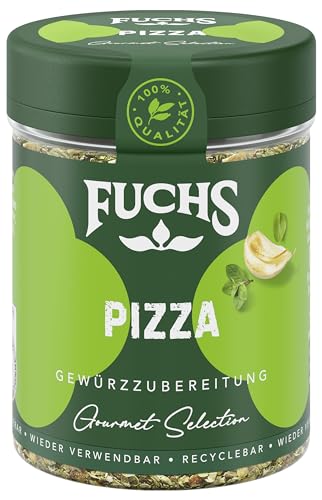 Fuchs Gourmet Selection Mediterran – Pizza Gewürzzubereitung, nachfüllbares Pizzagewürz, Gewürzmischung mit italienischen Kräutern, ideal für Bruschetta, vegan, 30 g von Fuchs