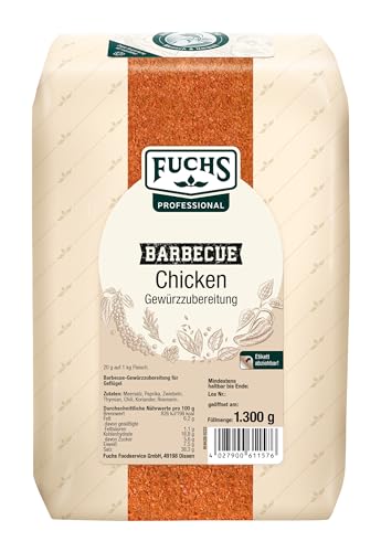 Fuchs Professional - BBQ Chicken Gewürzzubereitung | 1,3 kg im großen Beutel | Gewürzmischung für Chicken Wings, Hähnchenkeulen Fuchs Professional - BBQ Chicken Gewürzzubereitung | 1,3 kg im großen Beutel | Gewürzmischung für Chicken Wings, Hähnchenkeulen von Fuchs Professional