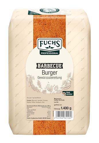 Fuchs Professional - Burger Gewürzzubereitung | 1,4 kg im großen Beutel | Gewürzmischung für Burger Patties, Fleischpflanzerl, Buletten Fuchs Professional - Burger Gewürzzubereitung | 1,4 kg im großen Beutel | Gewürzmischung für Burger Patties, Fleischpflanzerl, Buletten von Fuchs Professional