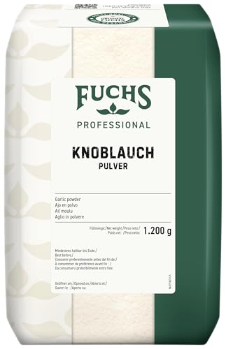 Fuchs Professional - Knoblauchpulver | Schonend granuliert, für eine Vielzahl an Gerichten einsetzbar | Profi-Qualität für Großverbraucher | 1,2 kg im recyclebaren Beutel von Fuchs Professional
