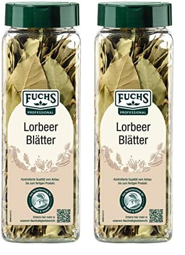 Fuchs Professional - Lorbeerblätter | Getrocknete Lorbeerblätter zum Würzen von deftigen Fleischgerichten, Eingemachtem oder Saucen || 50 g im großen Streuer (Packung mit 2) von Fuchs Professional