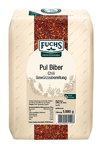 Fuchs Professional - Pul Biber Chili Gewürzzubereitung | 1 kg im Beutel | pikante Schärfe für Döner Kebab, Köfte oder Joghurtsaucen von Fuchs Professional