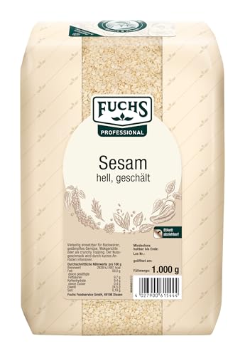 Fuchs Professional - Sesam hell | Zum Zubereiten von Sushi, Würzen von Wokgerichten oder als Topping | Profi-Qualität für Großverbraucher und Gastronomie | 1 kg im recyclebaren Beutel Fuchs Professional - Sesam hell | Zum Zubereiten von Sushi, Würzen von Wokgerichten oder als Topping | Profi-Qualität für Großverbraucher und Gastronomie | 1 kg im recyclebaren Beutel von Fuchs Professional