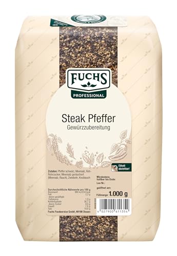 Fuchs Professional - Steak Pfeffer Gewürzzubereitung | 1 kg im großen Beutel | Pikante Pfeffermischung zum Abrunden von Steaks von Fuchs Professional