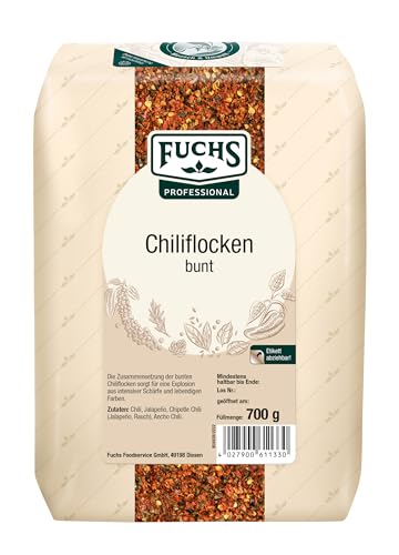 Fuchs Professional - bunte Chiliflocken | 700 g im großen Beutel | Scharfe Mischung aus verschiedenen Chili-Sorten | Für pikantes Essen Fuchs Professional - bunte Chiliflocken | 700 g im großen Beutel | Scharfe Mischung aus verschiedenen Chili-Sorten | Für pikantes Essen von Fuchs Professional