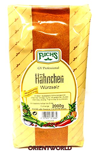 2 x 2000g (2er Pack) Fuchs Hähnchen Würzsalz Hähnchengewürz Würzpulver von Fuchs