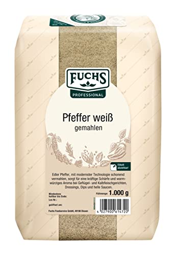 Fuchs Pfeffer weiß gemahlen, 1er Pack (1 x 1 kg) von Fuchs