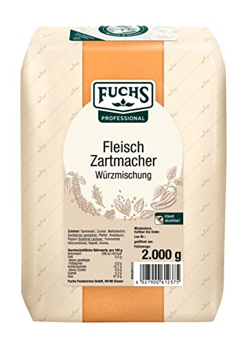 Fuchs Professional - Fleischzartmacher Würzmischung | Für zartes, saftiges Fleisch, kein weiteres Salzen erforderlich | Profi-Qualität für Großverbraucher und Gastronomie | 2 kg im recyclebaren Beutel von Fuchs