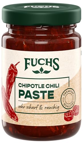 Fuchs Gewürze - Chipotle Chili Paste | Sehr scharf-rauchige Würzpaste mit natürlichen Zutaten, mit Chipotle Chili und geräucherter Paprika | Ideal für Marinaden |100 g in wiederverschließbarem Glas von Fuchs