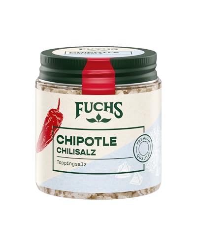 Fuchs Gewürze - Chipotle Chilisalz | Toppingsalz mit Pyramidenflocken & Chipotlechili | Zum Verfeinern von Fleisch und Bowls | Chilisalz in Premium-Qualität | 60 g im wiederverschließbaren Gewürzglas Fuchs Gewürze - Chipotle Chilisalz | Toppingsalz mit Pyramidenflocken & Chipotlechili | Zum Verfeinern von Fleisch und Bowls | Chilisalz in Premium-Qualität | 60 g im wiederverschließbaren Gewürzglas von Fuchs