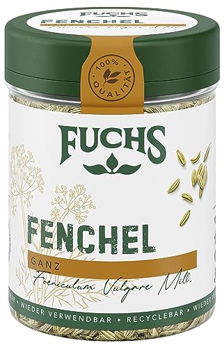 Fuchs Gewürze - Fenchel ganz - süß-würziges Aroma für Obstsalate, Oat-Meals oder Currys - natürliche Zutaten - 45 g in wiederverwendbarer, recyclebarer Dose von Fuchs