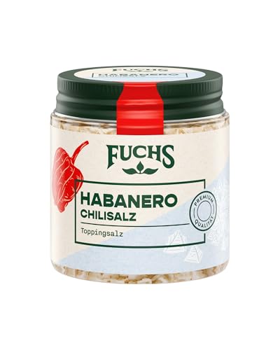Fuchs Gewürze - Habanero Chilisalz | Toppingsalz mit Pyramidenflocken & Habanerochili | Zum Verfeinern von Salaten und Bowls | Chilisalz in Premium-Qualität | 60 g im wiederverschließbaren Gewürzglas von Fuchs
