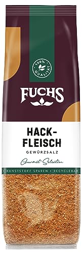 Fuchs Gewürze - Hackfleisch Gewürzsalz im recyclebaren Nachfüllbeutel, Salz zum Würzen von Frikadellen, Burgerpatties, vegetarischen Bratlingen - 100 g von Fuchs