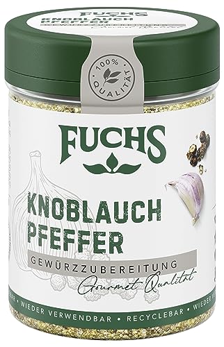 Fuchs Gewürze - Knoblauchpfeffer Gewürzzubereitung - zum Würzen oder Marinieren von Fleisch - natürliche Zutaten - 75 g in wiederverwendbarer, recyclebarer Dose Fuchs Gewürze - Knoblauchpfeffer Gewürzzubereitung - zum Würzen oder Marinieren von Fleisch - natürliche Zutaten - 75 g in wiederverwendbarer, recyclebarer Dose von Fuchs