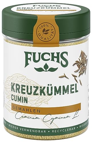 Fuchs Gewürze - Kreuzümmel gemahlen - zum Würzen von Couscous, Hummus und Falafel - natürliche Zutaten - 50 g in wiederverwendbarer, recyclebarer Dose von Fuchs