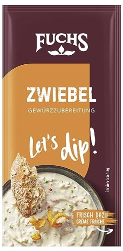 Fuchs Gewürze - Let's dip! Zwiebeldip Gewürzzubereitung, Gewürz für die Zubreitung von Zwiebeldip oder Zwiebelbutter, 10 g im Beutel Fuchs Gewürze - Let's dip! Zwiebeldip Gewürzzubereitung, Gewürz für die Zubreitung von Zwiebeldip oder Zwiebelbutter, 10 g im Beutel von Fuchs