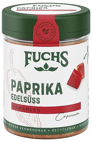 Fuchs Gewürze - Paprika edelsüß - mild-fruchtige Würze für Suppen, Saucen und Fleischgerichte - natürliche Zutaten - 55 g in wiederverwendbarer, recyclebarer Dose Fuchs Gewürze - Paprika edelsüß - mild-fruchtige Würze für Suppen, Saucen und Fleischgerichte - natürliche Zutaten - 55 g in wiederverwendbarer, recyclebarer Dose von Fuchs