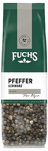 Fuchs Gewürze - Pfeffer schwarz ganz im recyclebaren Nachfüllbeutel - 60 g von Fuchs