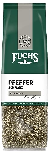 Fuchs Gewürze - Pfeffer schwarz gemahlen im recyclebaren Nachfüllbeutel - 60 g von Fuchs